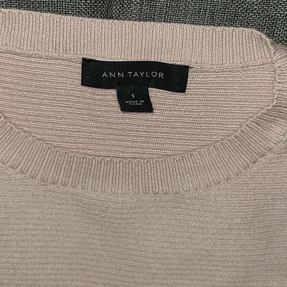 Ann Taylor Pointelle Pink Ruffle Sweater - Picture 2 of 8